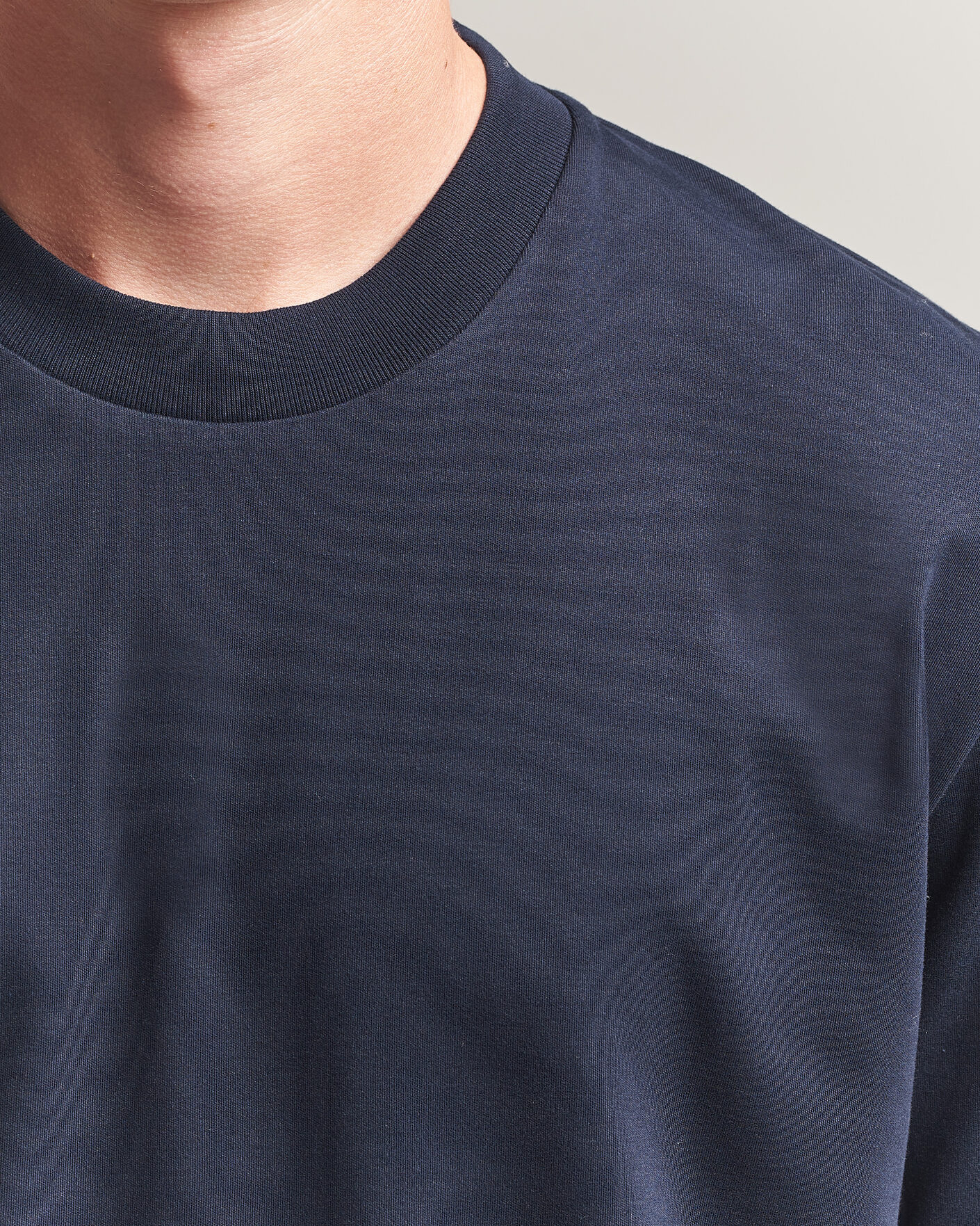 Herren | T-Shirts | Sunspel | Heavy Weight Supima Cotton T-Shirt Midnight Navy