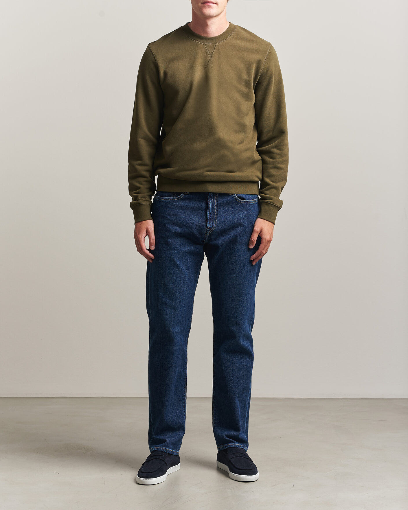 Herren | Pullover | Sunspel | Loopback Sweatshirt Loden Green