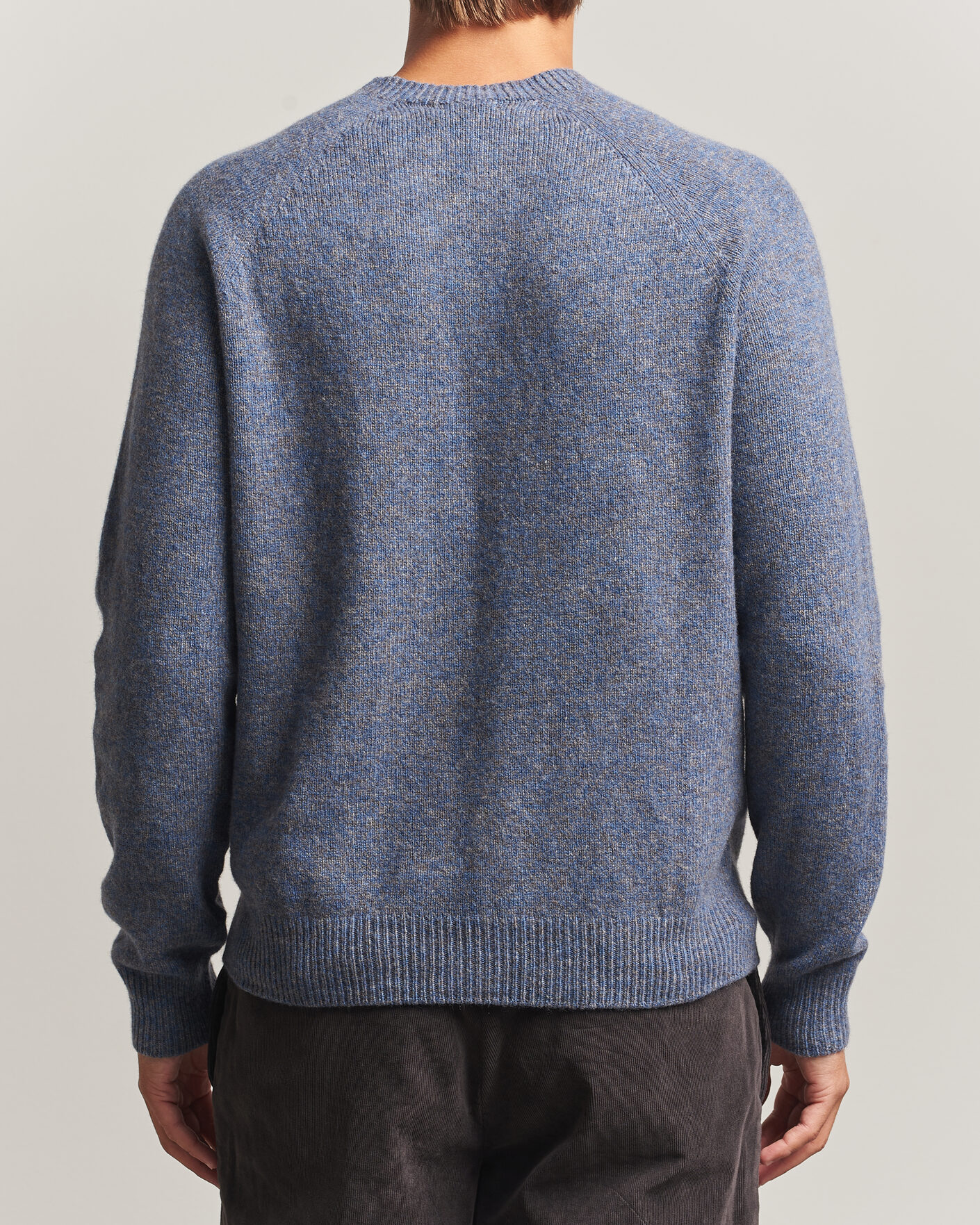 Herren | Pullover | Sunspel | Lambswool Crew Neck Denim Twist