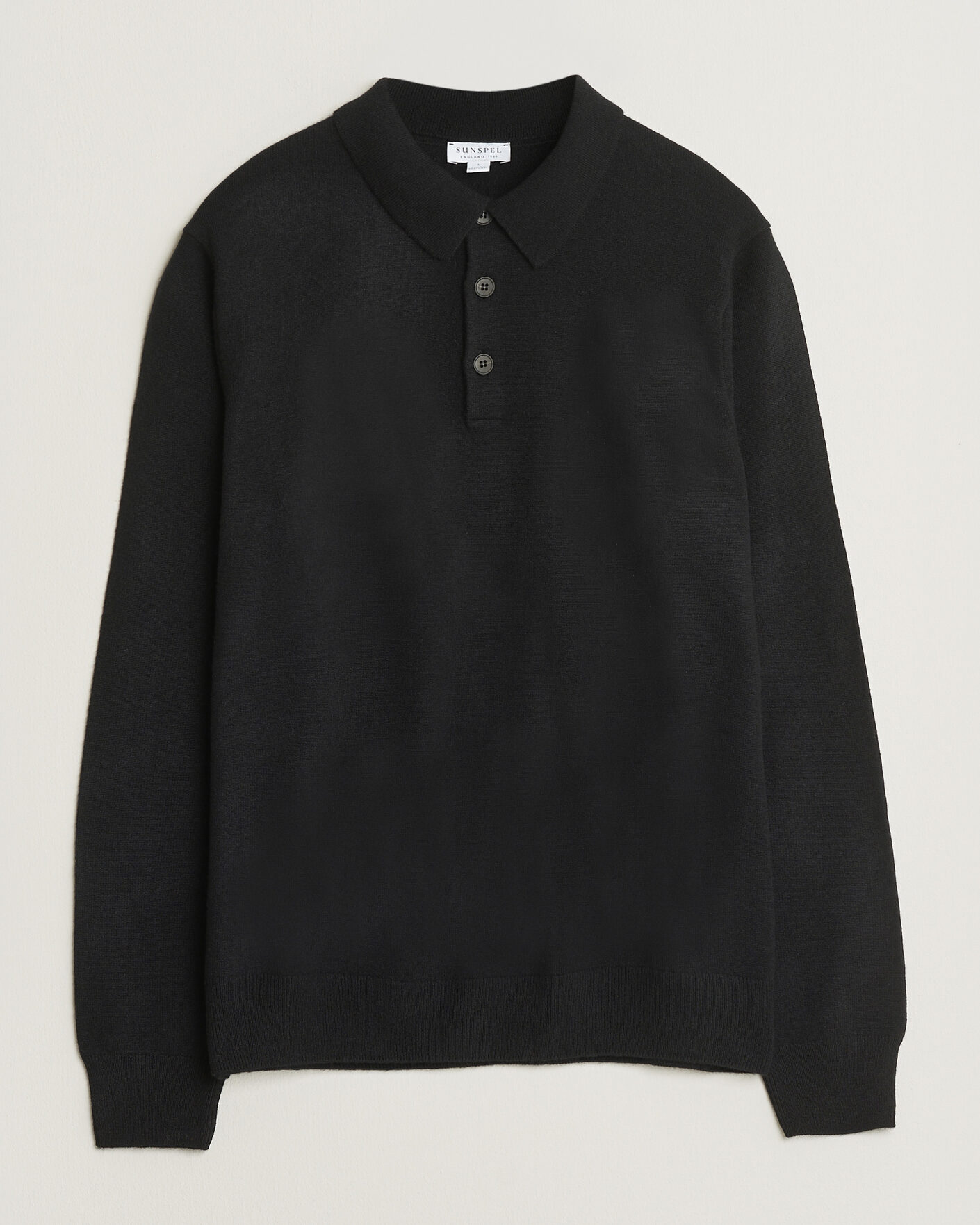 Herren | Pullover | Sunspel | Cashmere Polo Black