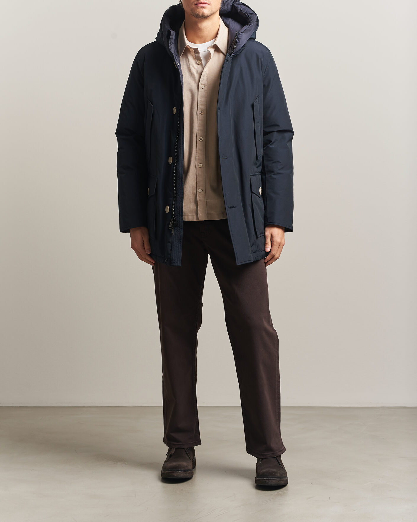 Herren | Jacken | Woolrich | Arctic Parka No Fur Melton Blue