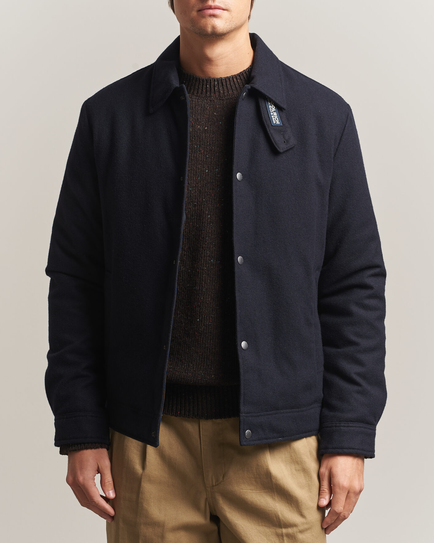 Herren | Jacken | Woolrich | Wool Light Padded Keating Shirt Jacket Melton Blue