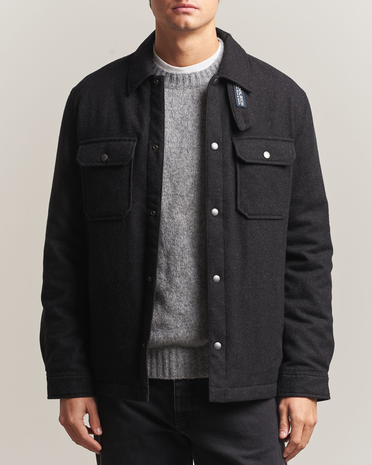 Herren | Jacken | Woolrich | Alaskan Wool Light Padded Shirt Jacket Faded Black
