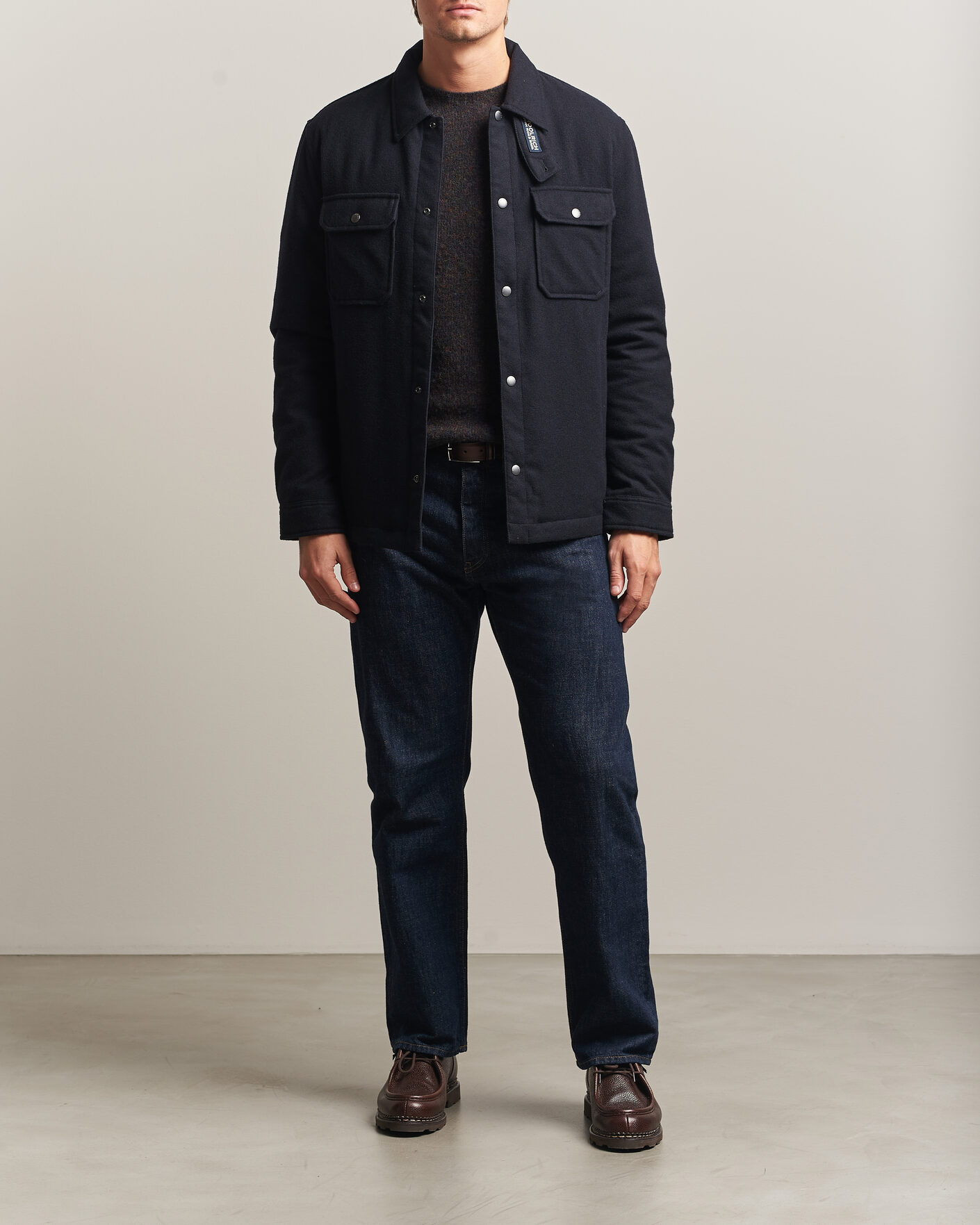 Herren | Jacken | Woolrich | Alaskan Wool Light Padded Shirt Jacket Melton Blue