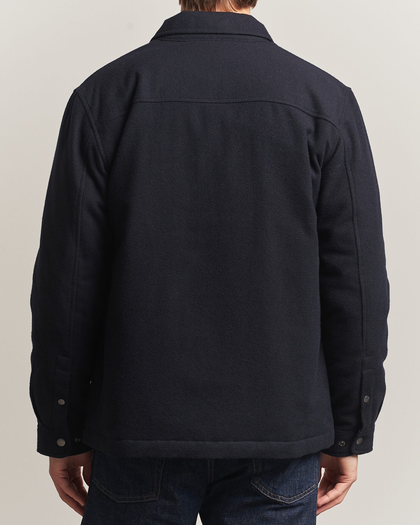 Herren | Jacken | Woolrich | Alaskan Wool Light Padded Shirt Jacket Melton Blue