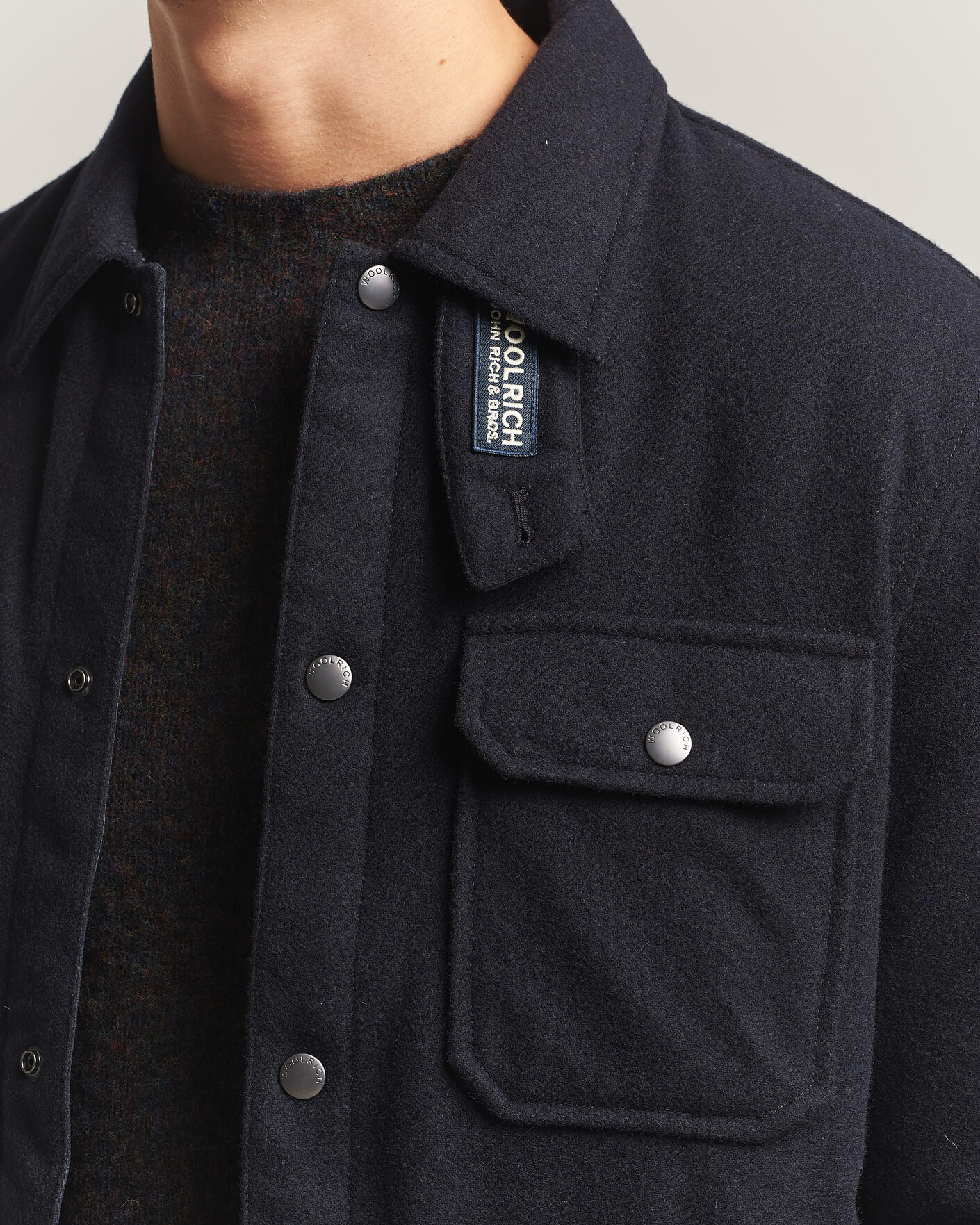 Herren | Jacken | Woolrich | Alaskan Wool Light Padded Shirt Jacket Melton Blue