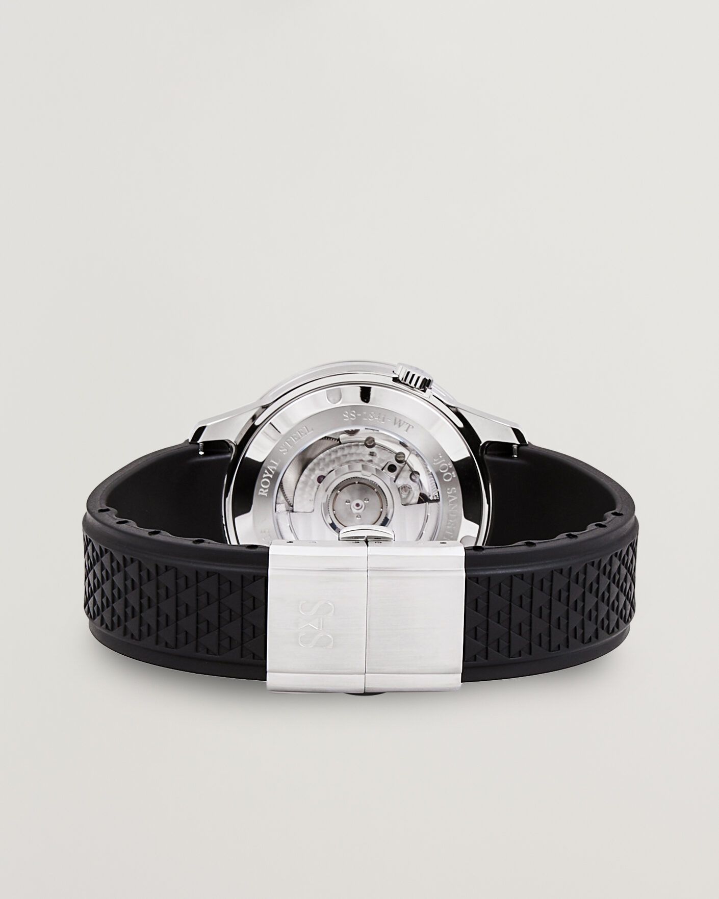 Herren | Sjöö Sandström Royal Steel Worldtimer 41mm Black Rubber White Dial | Sjöö Sandström | Royal Steel Worldtimer 41mm Black Rubber White Dial