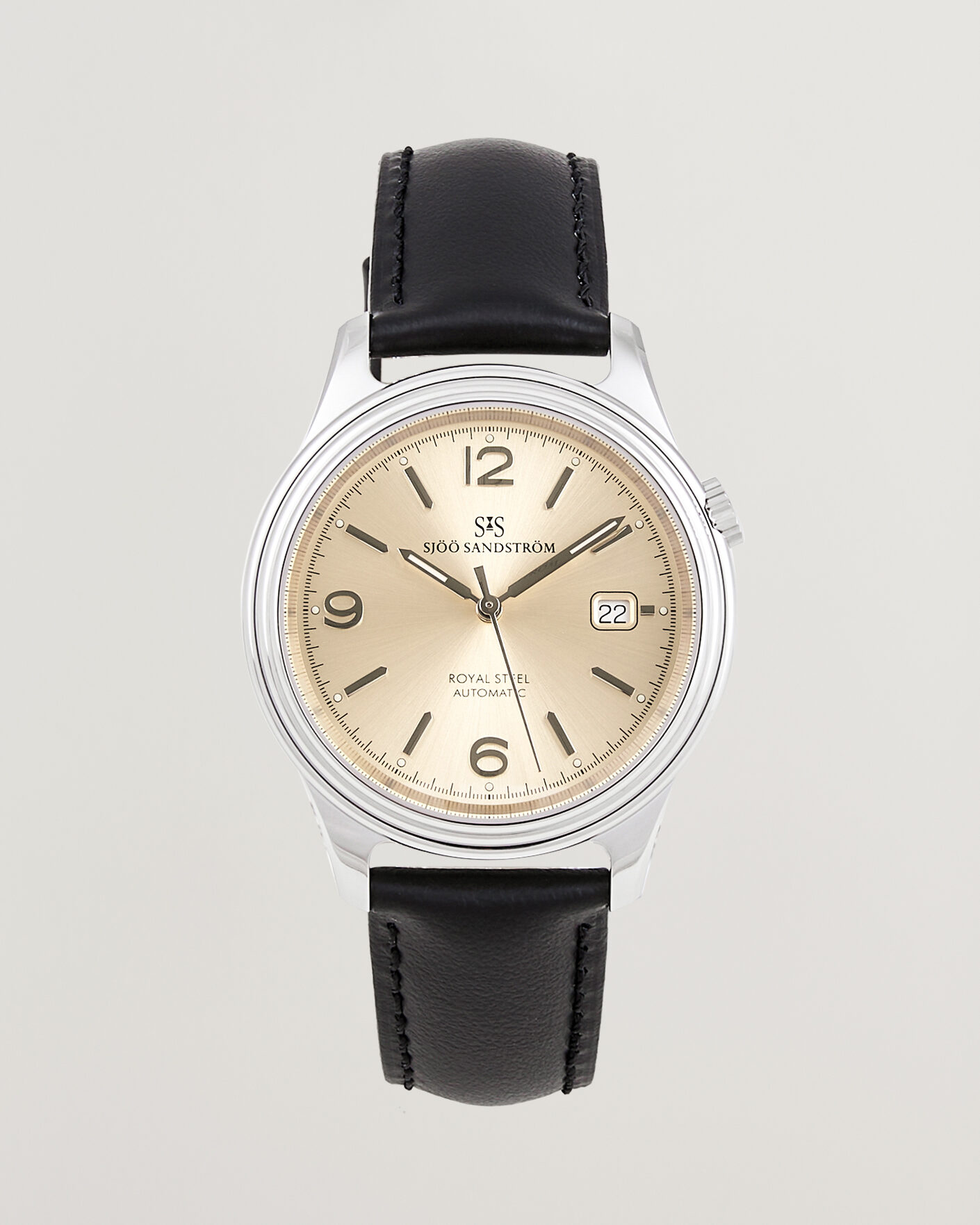 Herren | Sjöö Sandström Royal Steel 41mm Black Calf | Sjöö Sandström | Royal Steel 41mm Black Calf