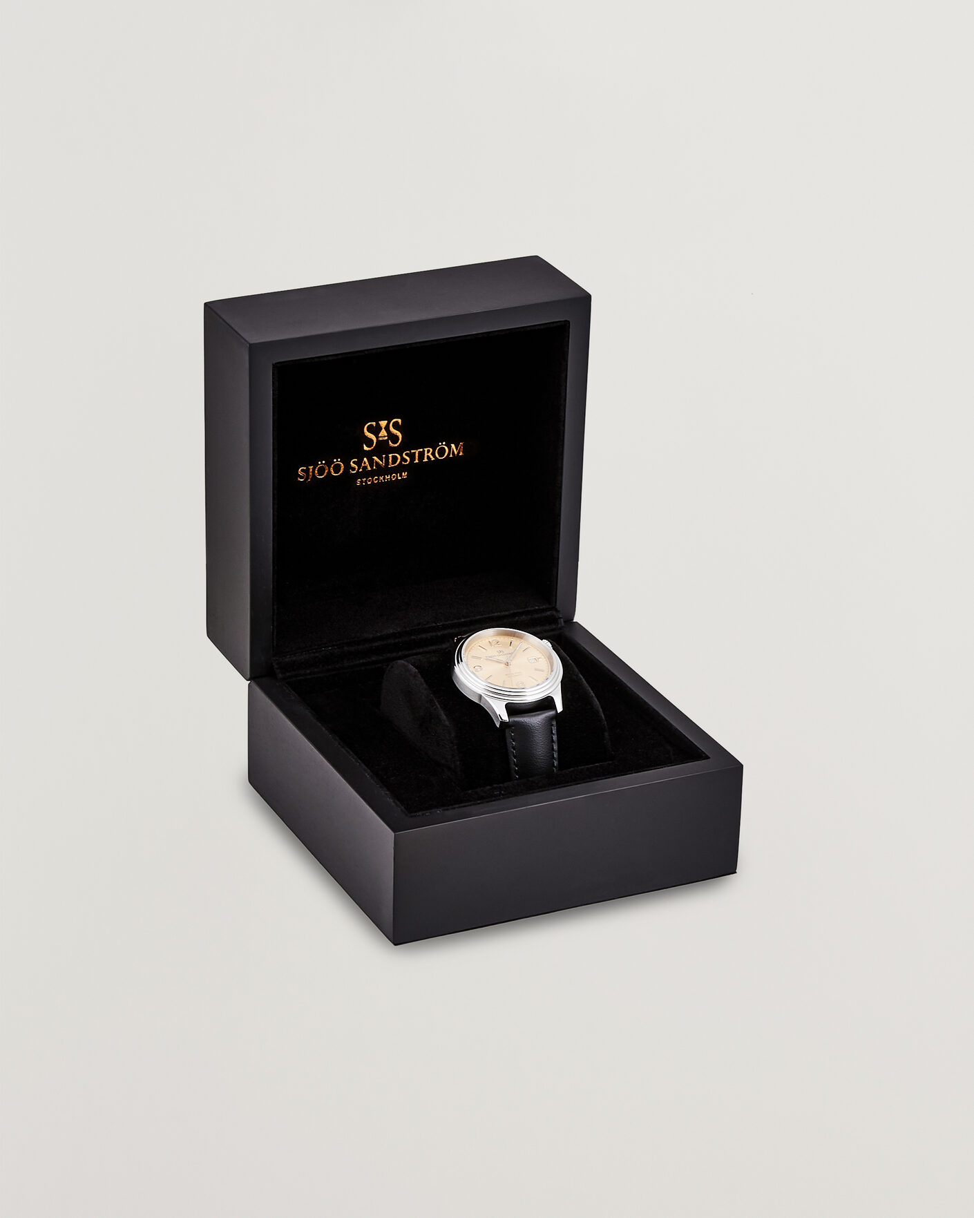 Herren | Sjöö Sandström Royal Steel 41mm Black Calf | Sjöö Sandström | Royal Steel 41mm Black Calf