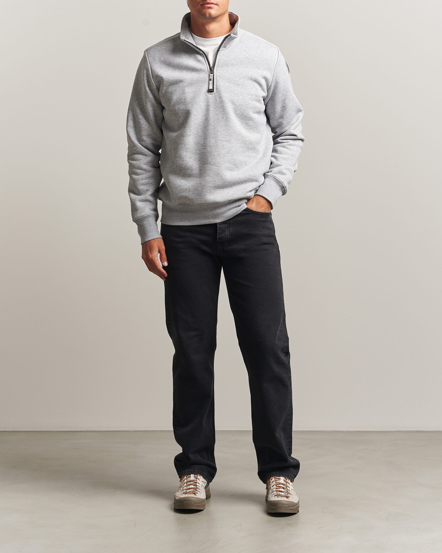 Herren | Pullover | Parajumpers | Broad Peak Super Easy Half Zip Sweatshirt Ash Grey Melange