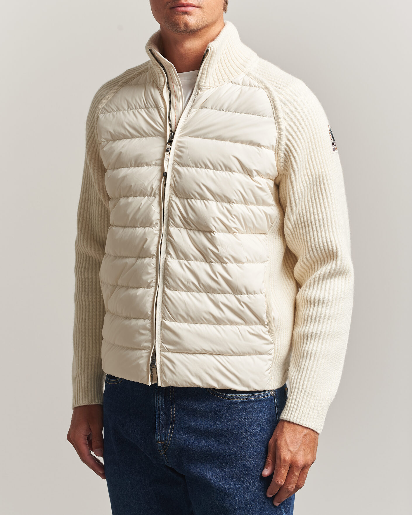 Herren | Jacken | Parajumpers | Olmo Rib Knitted Hybrid Jacket Warm Ivory
