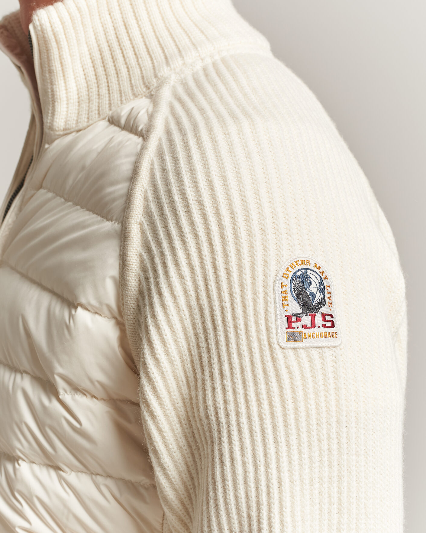 Herren | Jacken | Parajumpers | Olmo Rib Knitted Hybrid Jacket Warm Ivory