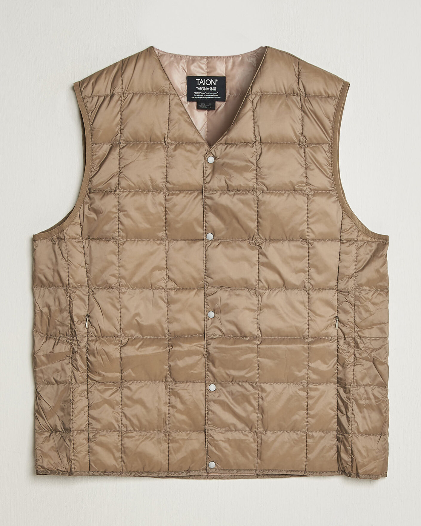 Herren | Westen | TAION | V-Neck Lightweight Down Vest Khaki