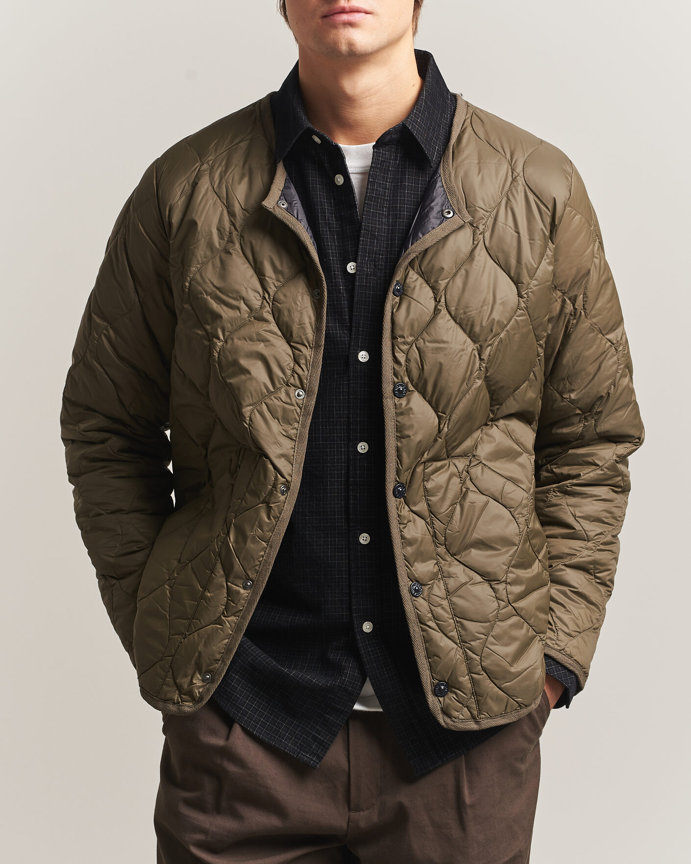 Herren | Jacken | TAION | Military Crew Neck Down Jacket Dark Olive
