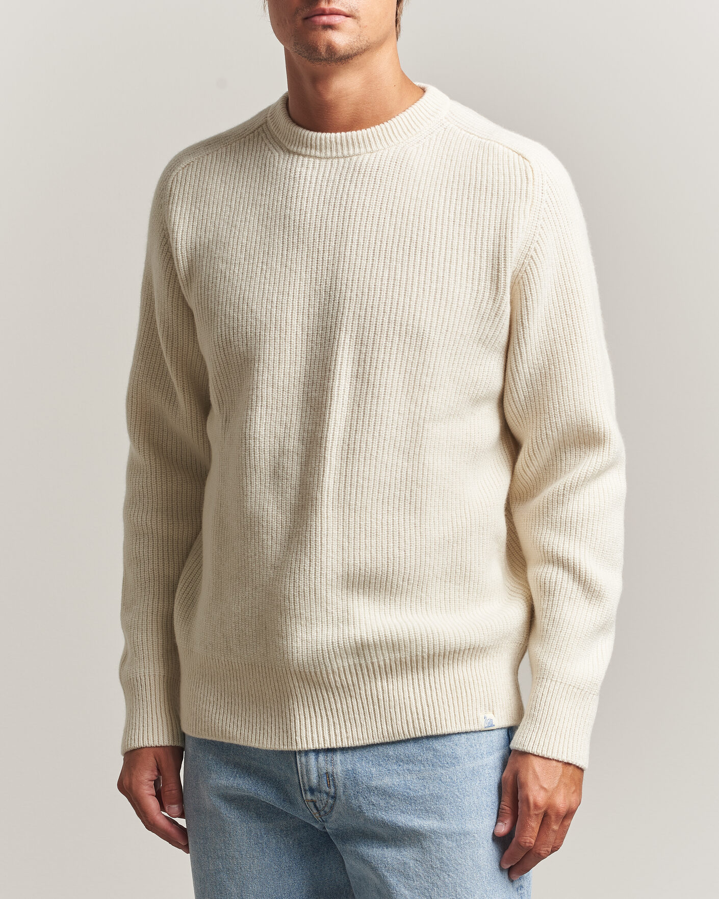 Herren | Pullover | Merz b. Schwanen | Merino/Cashmere Knitted Sweater Nature
