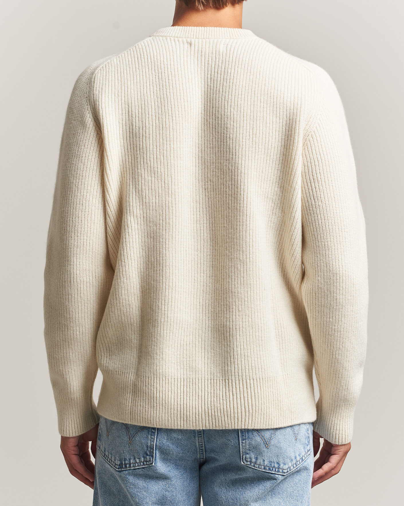 Herren | Pullover | Merz b. Schwanen | Merino/Cashmere Knitted Sweater Nature
