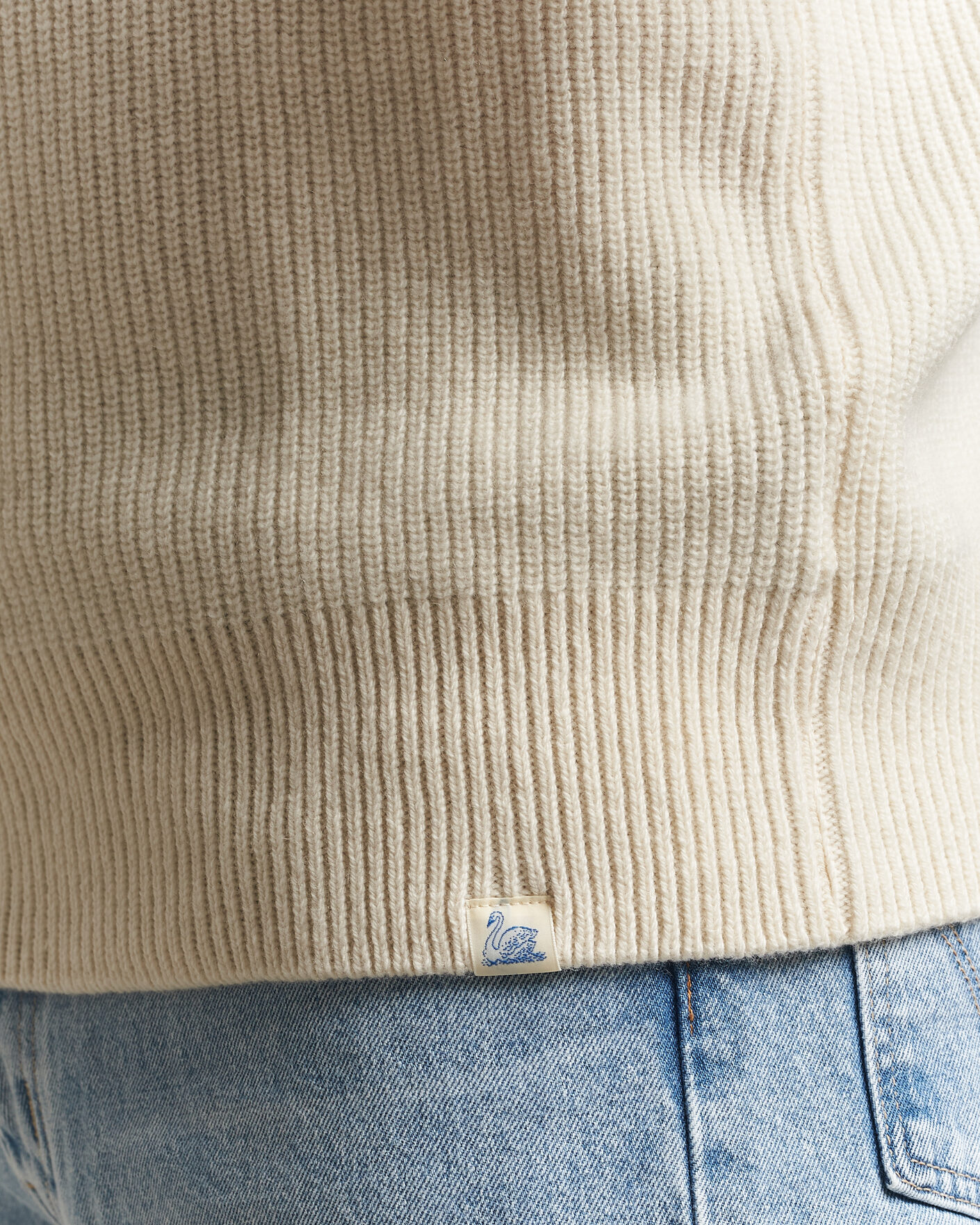 Herren | Pullover | Merz b. Schwanen | Merino/Cashmere Knitted Sweater Nature