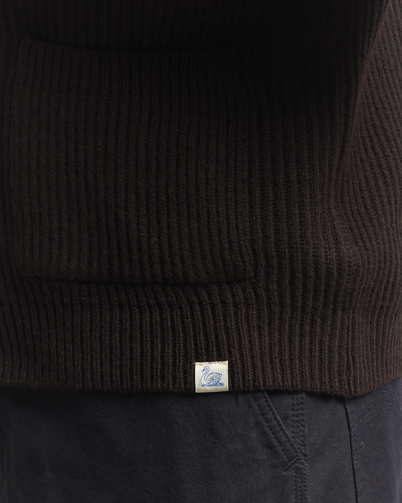 Herren | Pullover | Merz b. Schwanen | Merino/Cashmere Knitted Cardigan Espresso