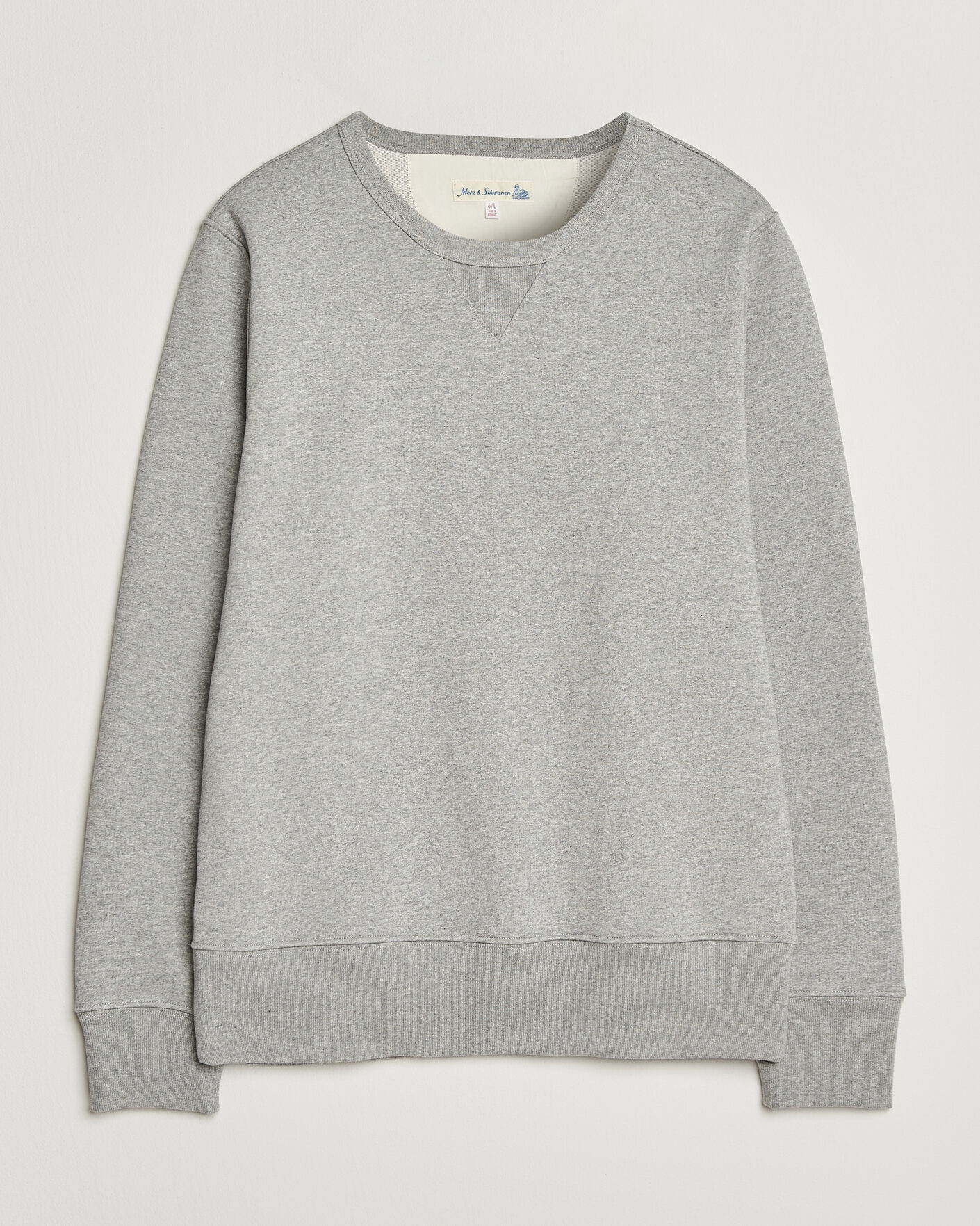 Herren | Pullover | Merz b. Schwanen | Classic Fit Loopwheeled Heavyweight Sweatshirt Grey Melange