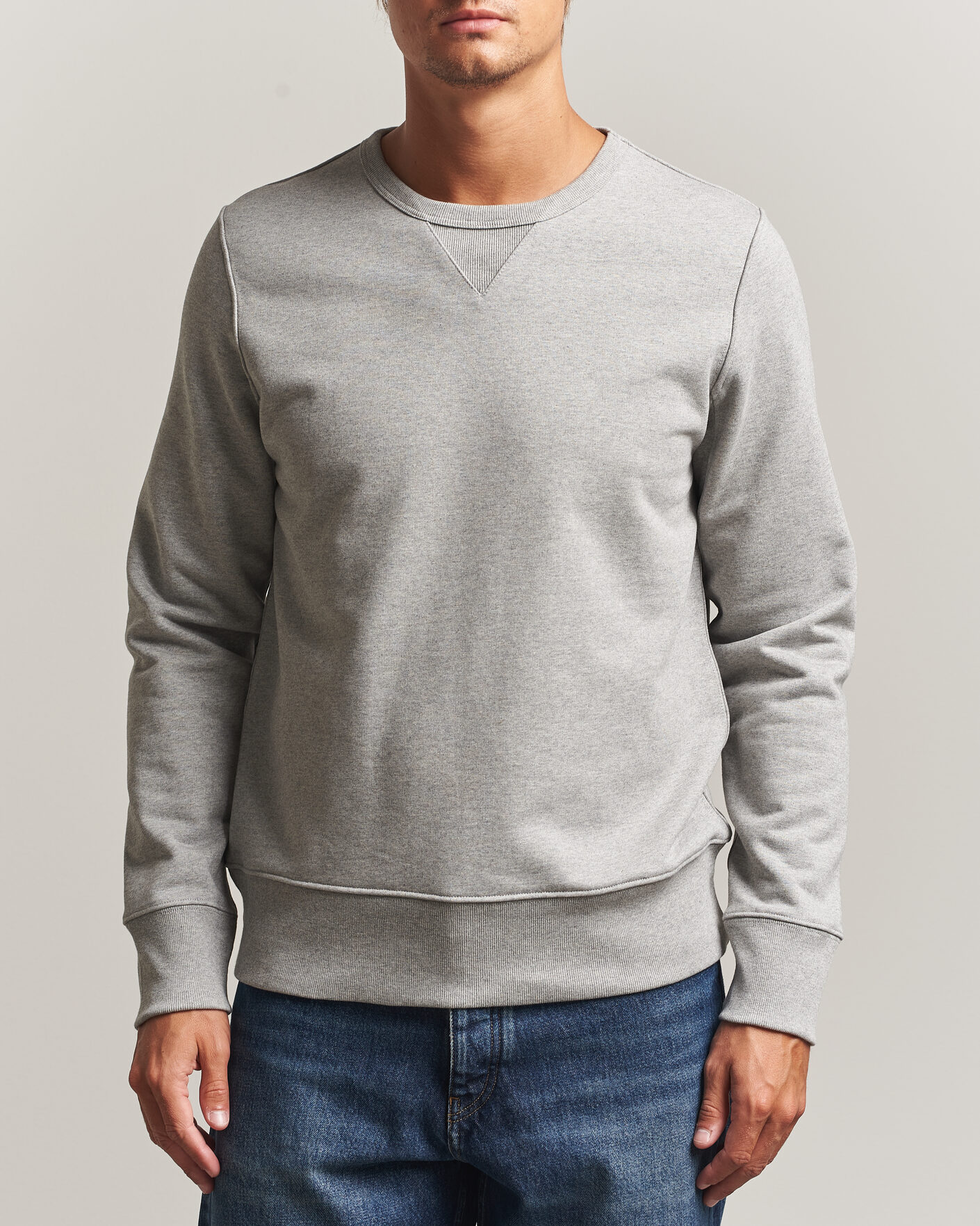 Herren | Pullover | Merz b. Schwanen | Classic Fit Loopwheeled Heavyweight Sweatshirt Grey Melange