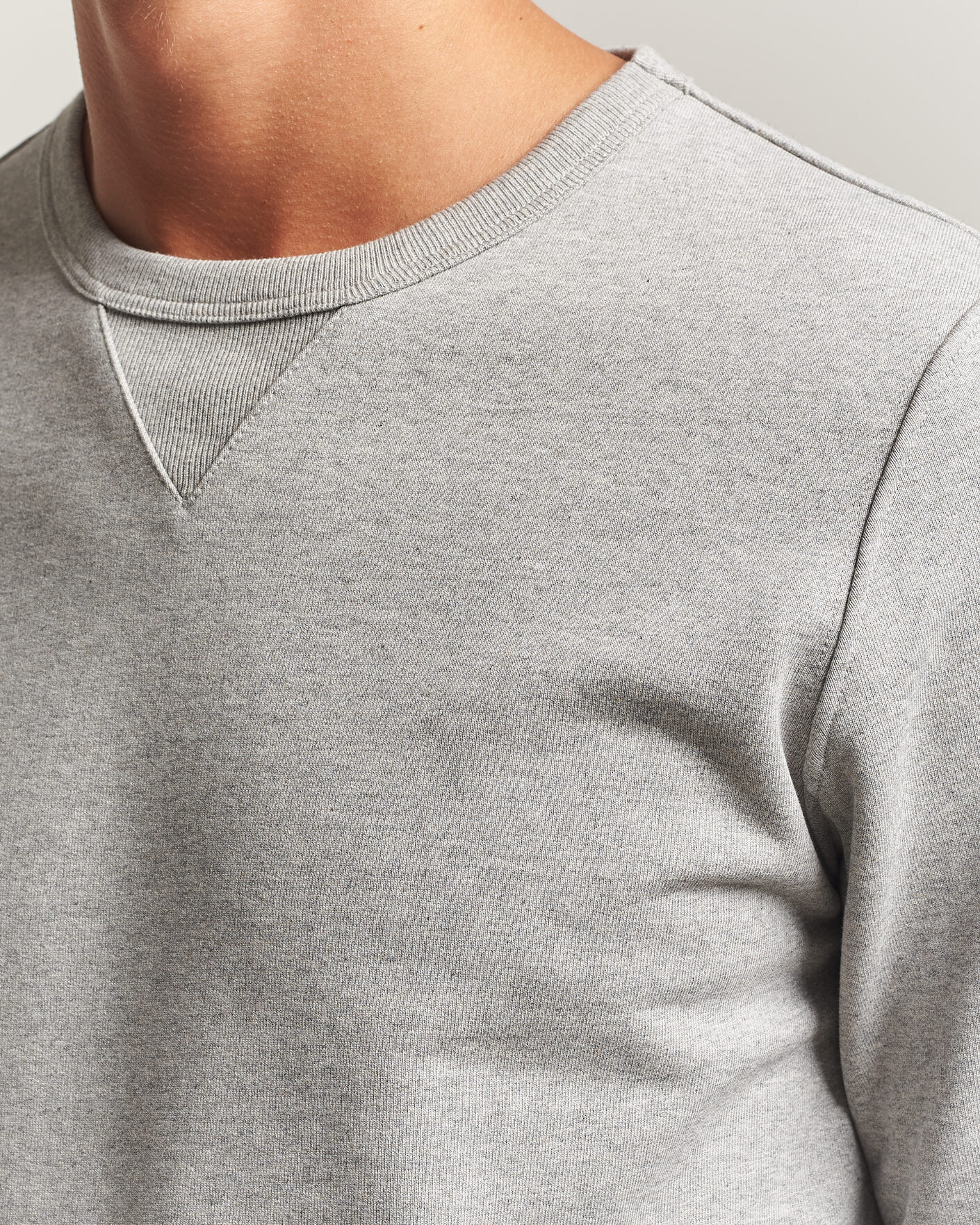 Herren | Pullover | Merz b. Schwanen | Classic Fit Loopwheeled Heavyweight Sweatshirt Grey Melange