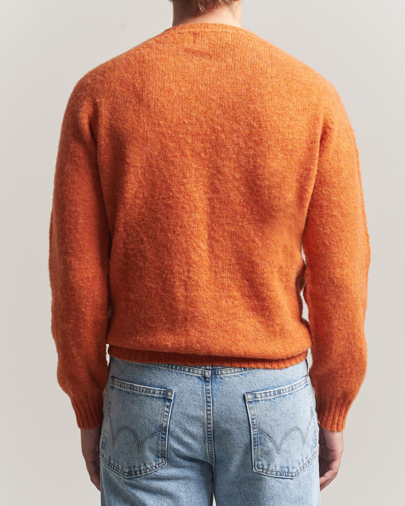 Herren | Pullover | Harley Of Scotland | Brushed Supersoft Lambswool Crewneck Satsuma