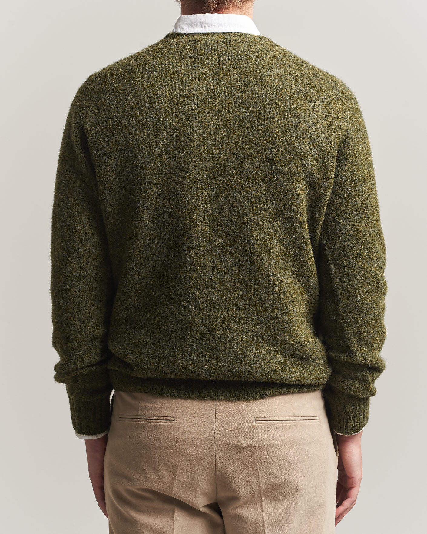 Herren | Pullover | Harley Of Scotland | Brushed Supersoft Lambswool Crewneck Scots Pine