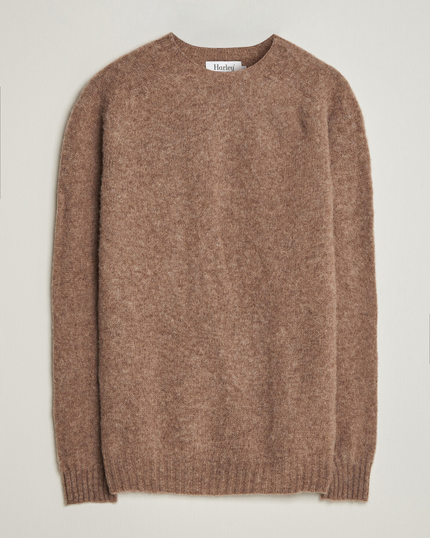 Herren | Pullover | Harley Of Scotland | Brushed Supersoft Lambswool Crewneck Tundra