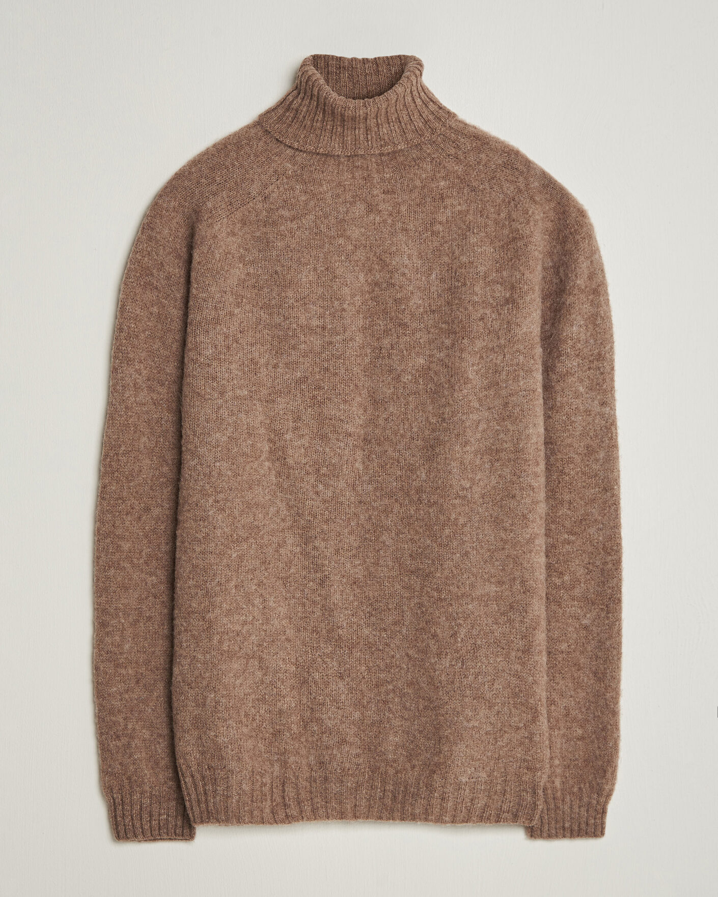 Herren | Pullover | Harley Of Scotland | Brushed Supersoft Lambswool Rollneck Tundra