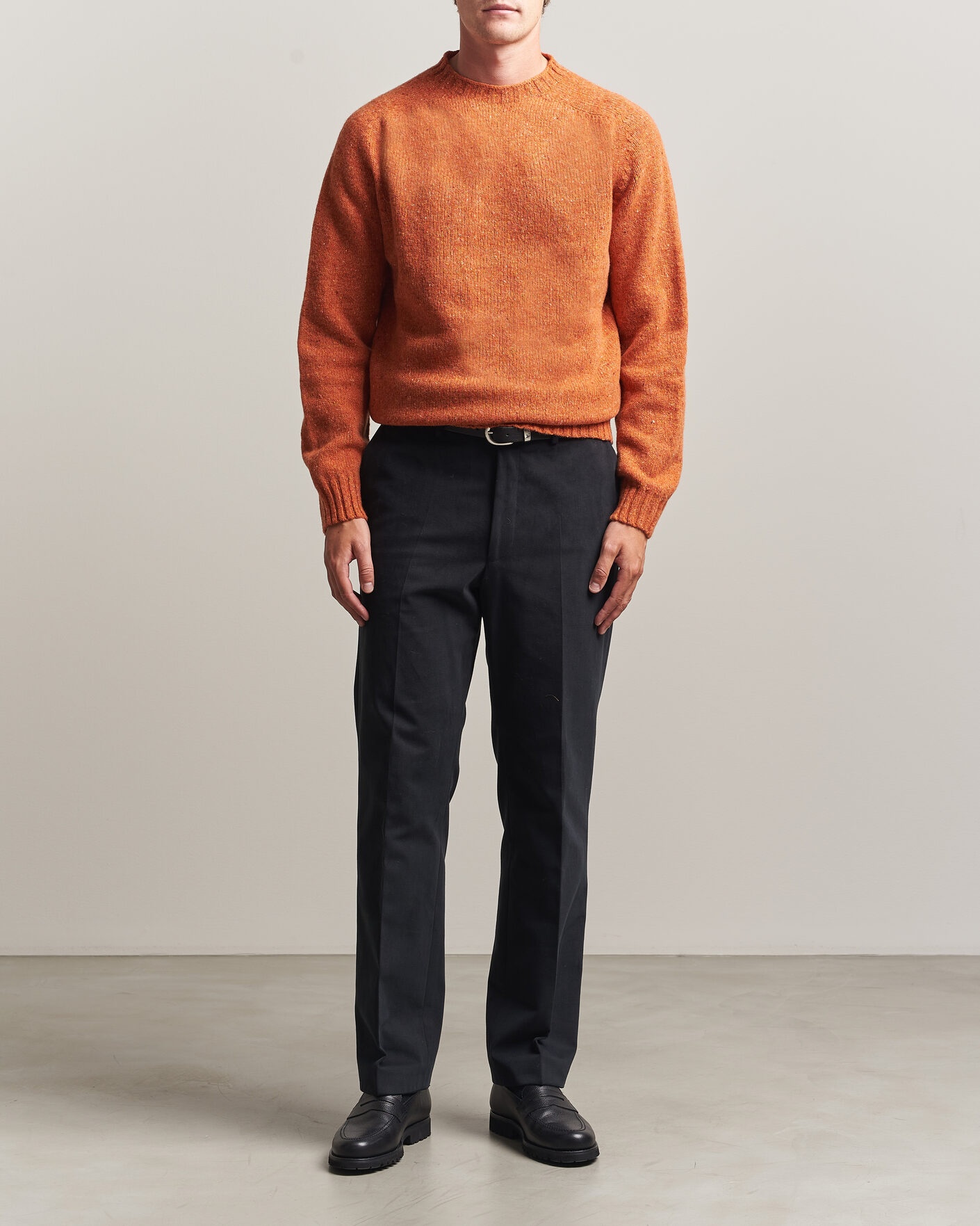 Herren | Business & Beyond | Harley Of Scotland | Donegal Wool Crewneck Orange