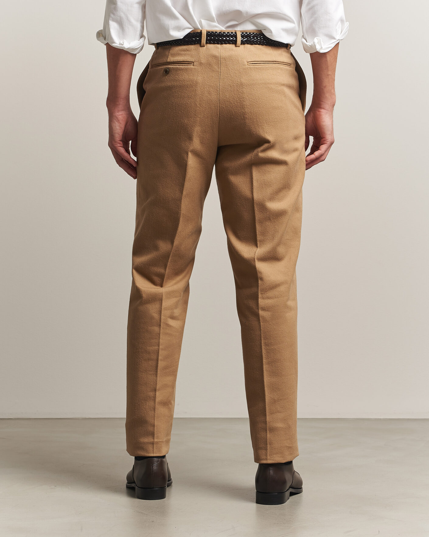 Herren | Hosen | Kamakura Shirts | Brushed Cotton Twill Ivy Trousers Beige