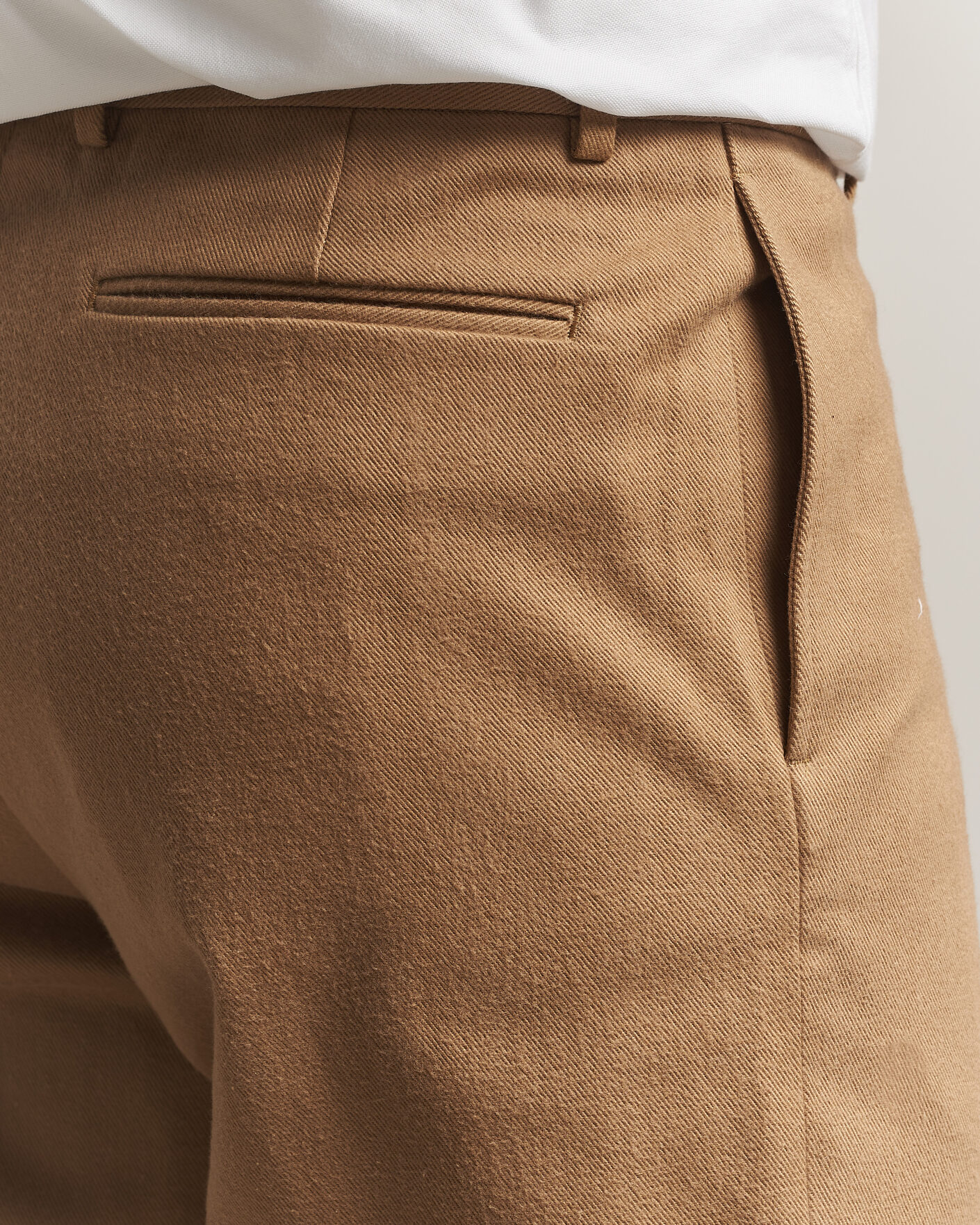 Herren | Hosen | Kamakura Shirts | Brushed Cotton Twill Ivy Trousers Beige