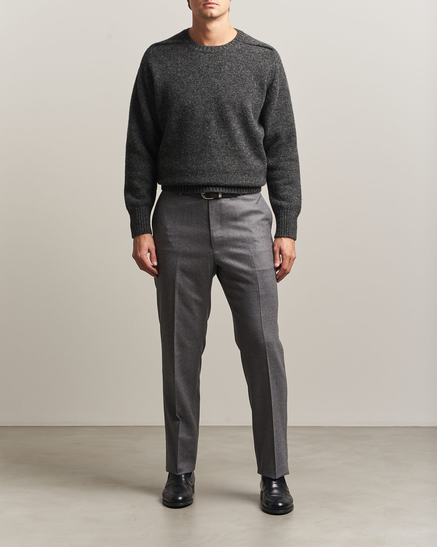 Herren | Pullover | Kamakura Shirts | 5 Gauge Shetland Sweater Gray