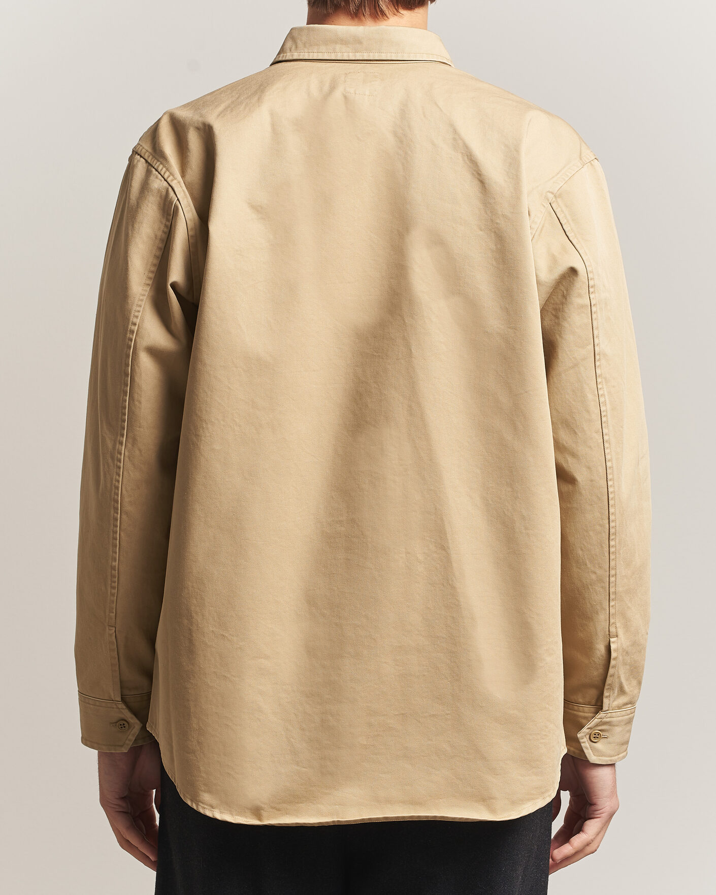 Herren | Hemden | Kamakura Shirts | Cotton Twill CPO Overshirt Beige