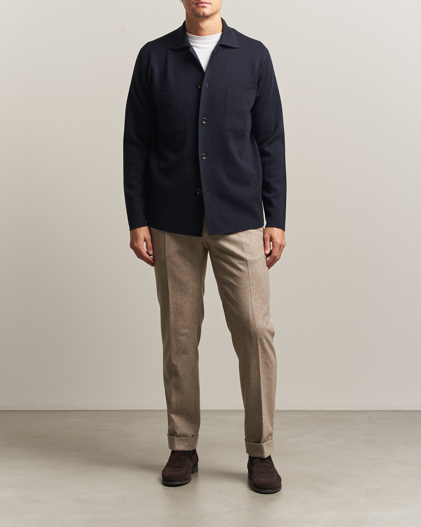 Herren | Hemden | Lardini | Knitted Pocket Overshirt Navy