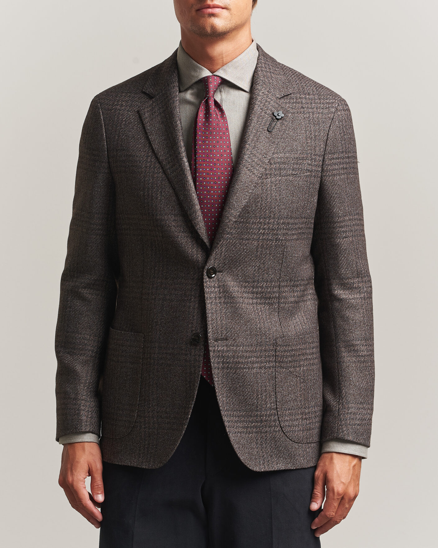 Herren | Sakkos | Lardini | Wool Structure Checked Blazer Brown