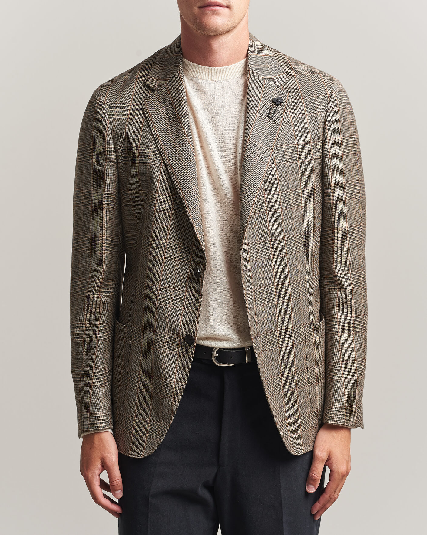 Herren | Sakkos | Lardini | Wool Prince of Wales Check Blazer Brown