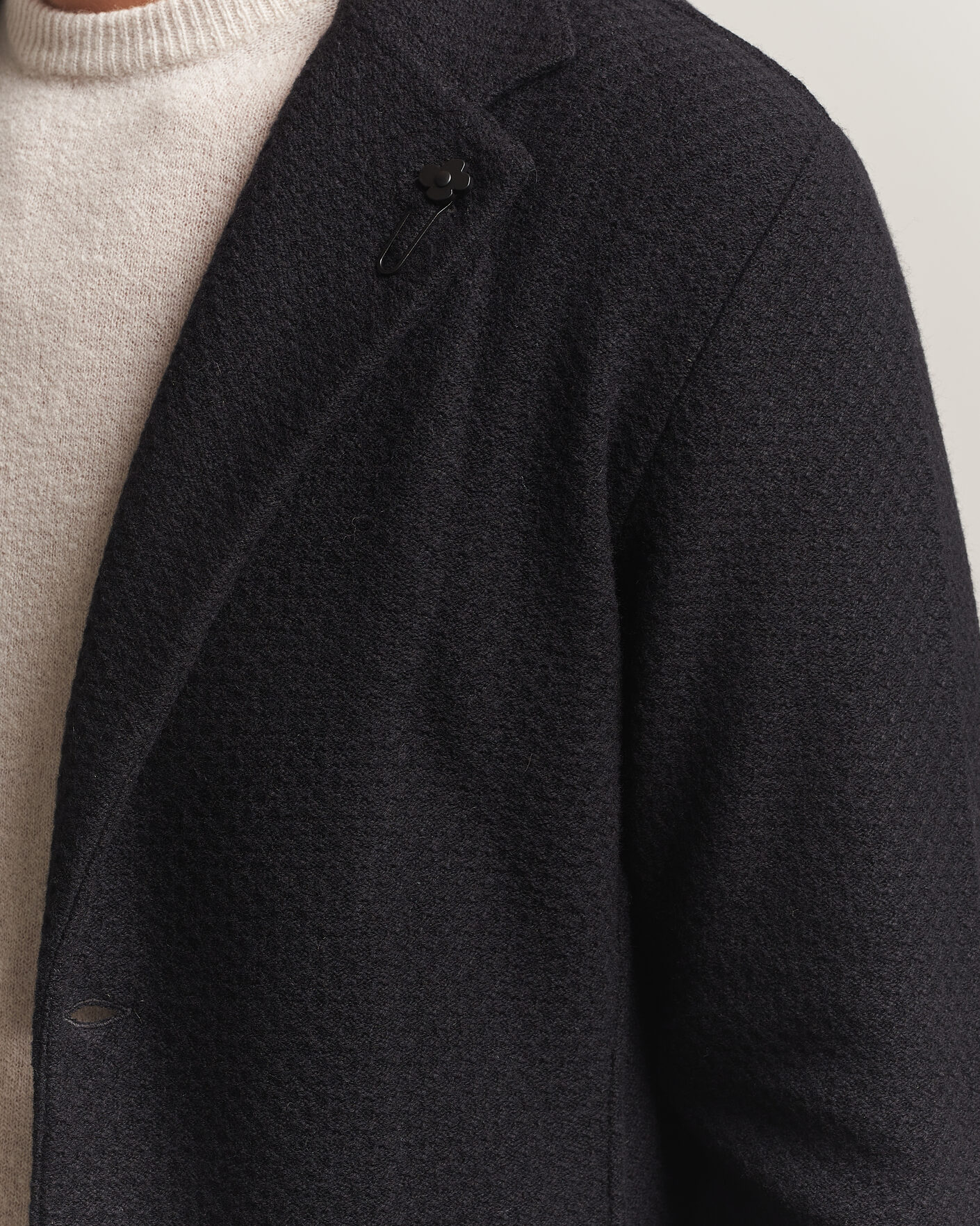 Herren | Sakkos | Lardini | Knitted Structure Wool/Cashmere Blazer Black