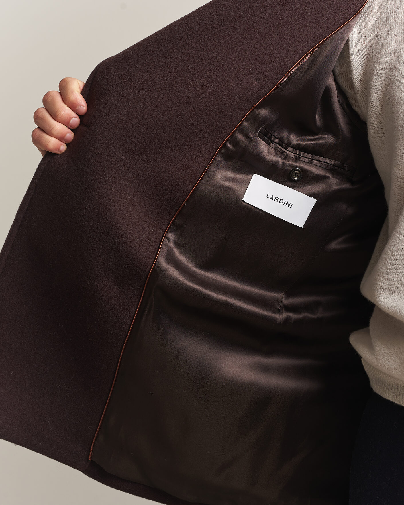 Herren | Jacken | Lardini | Wool Peacoat Brown
