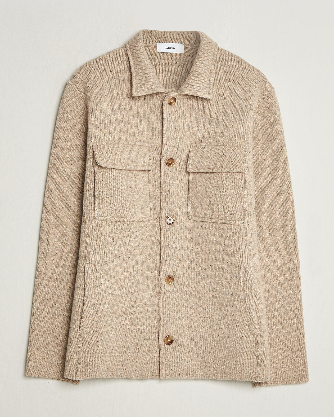 Herren | Pullover | Lardini | Knitted Shirt Jacket Beige