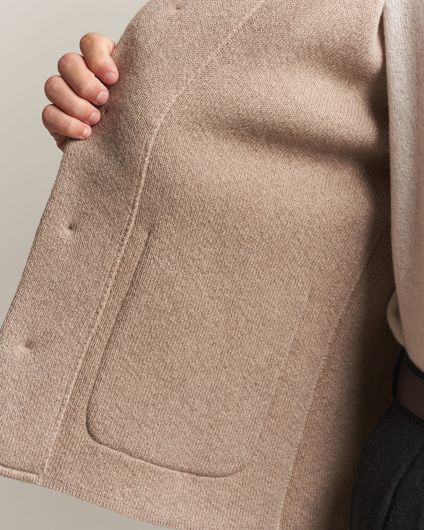 Herren | Pullover | Lardini | Knitted Cashmere Overshirt Light Brown