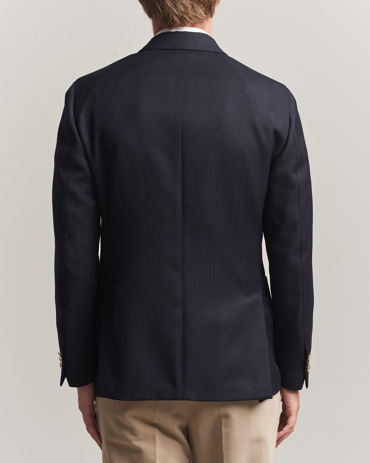 Herren | Sakkos | Lardini | Double Breasted Herringbone Wool Blazer Navy