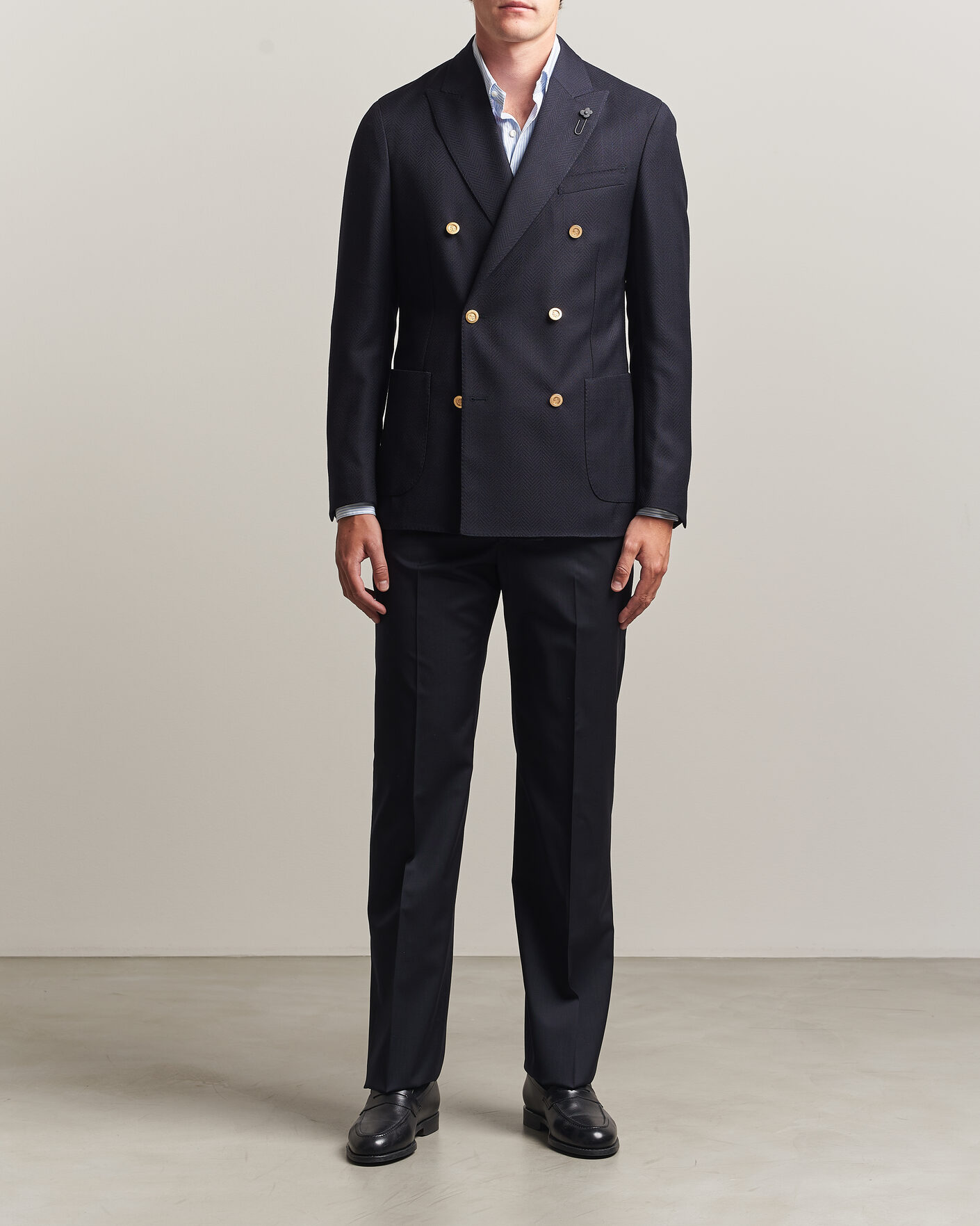 Herren | Hosen | Lardini | Straight Fit Wool Trousers Navy