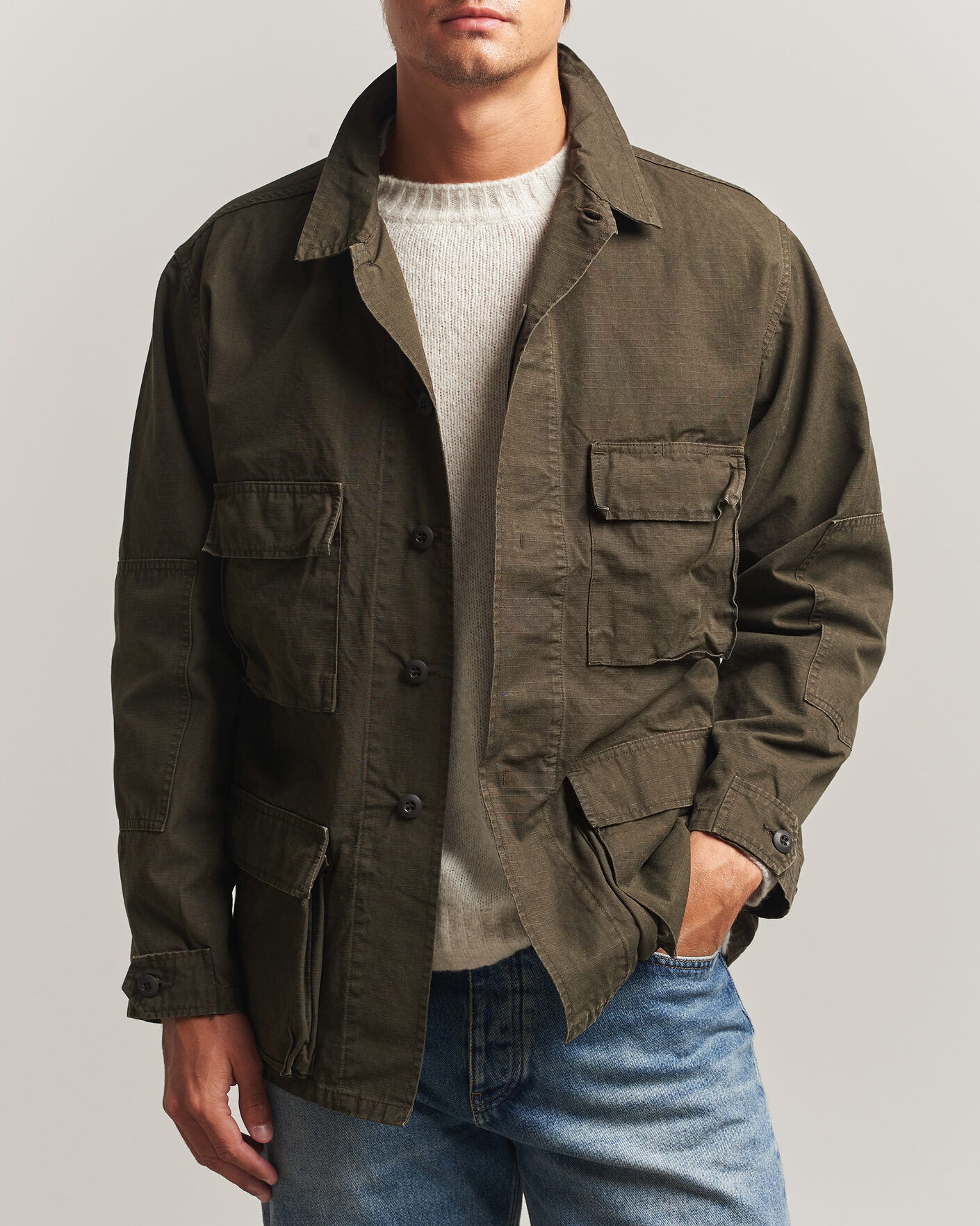 Herren | Jacken | orSlow | B.D.U. Stone Washed Jacket Coffee Brown