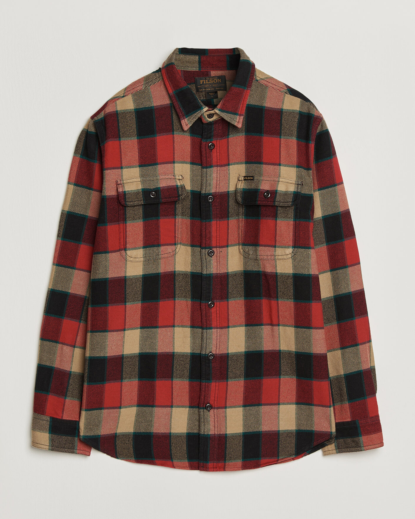 Herren | Hemden | Filson | Vintage Flannel Work Shirt Red/Cream