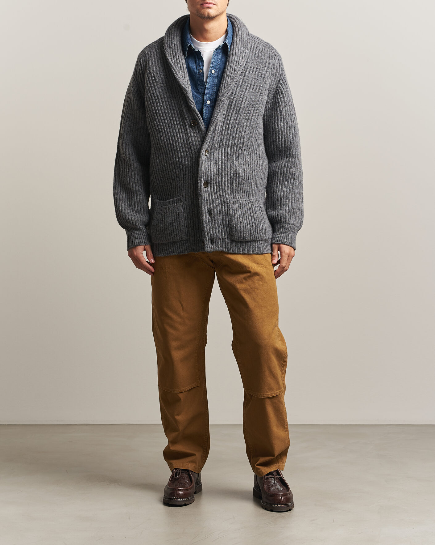 Herren | Pullover | Filson | Bristol Cardigan Sweater Medium Grey Melange