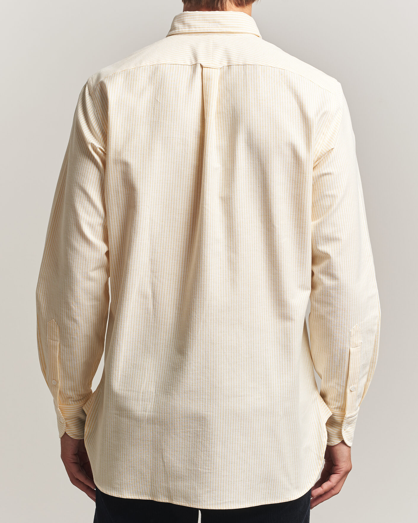 Herren | Hemden | Drake's | Striped Button Down Oxford Shirt Yellow
