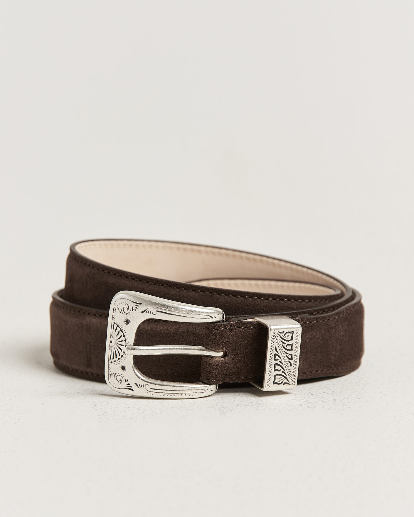 Herren | Gürtel | Drake's | Suede Western Belt Dark Brown