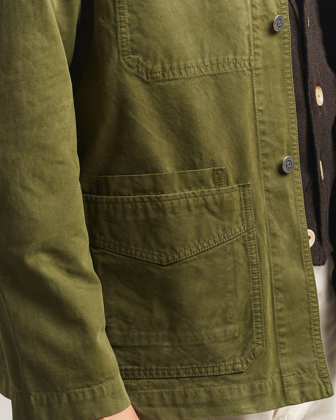 Herren | Jacken | Drake's | Duck Cotton Canvas Chore Jacket Olive