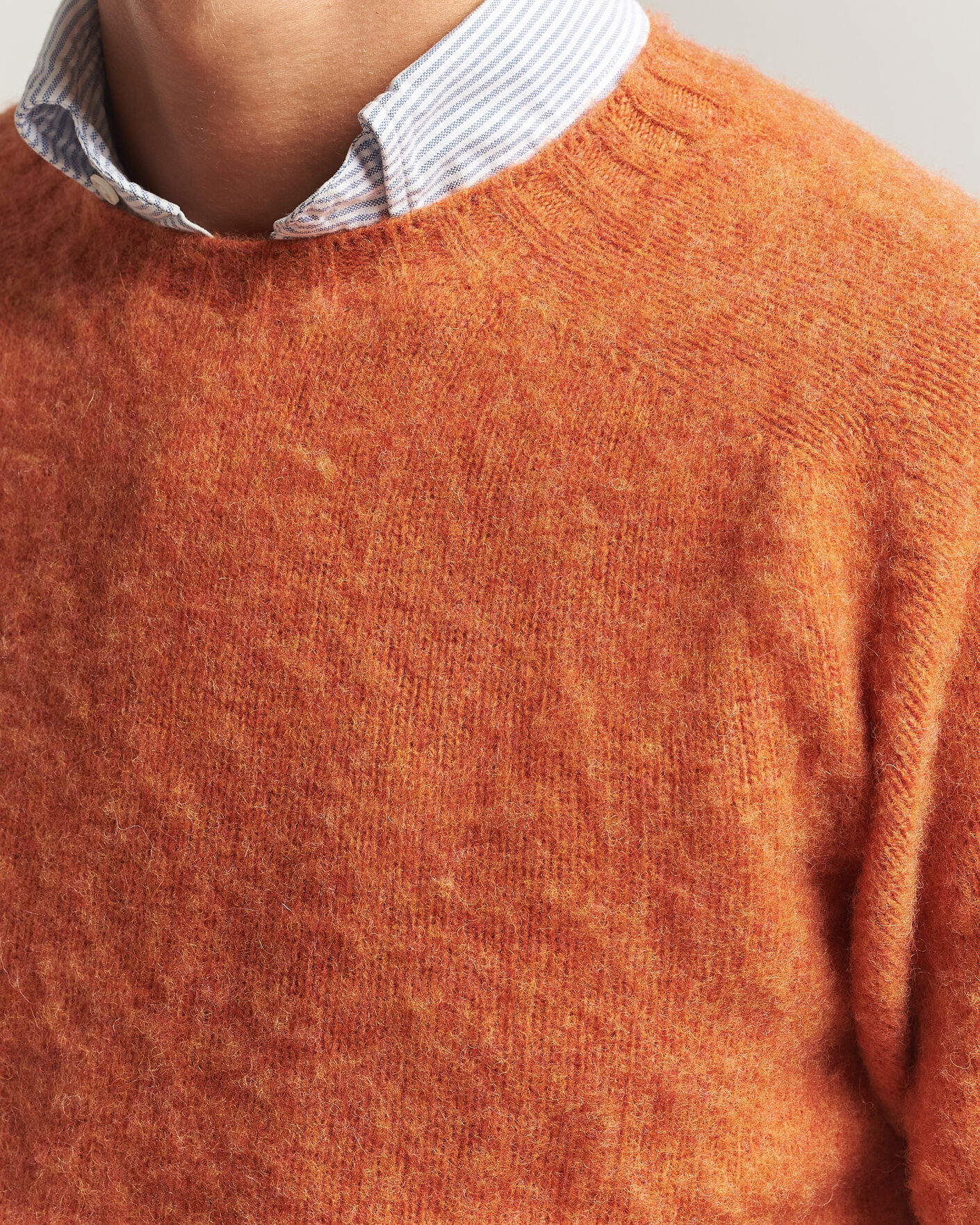 Herren | Pullover | Drake's | Brushed Shetland Crew Orange